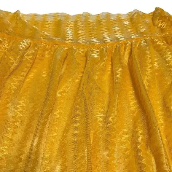 Lace overlay Sheer ZigZag Off Shoulder Pullover Minidress, L. Marigold! Volup! - Picture 10 of 16